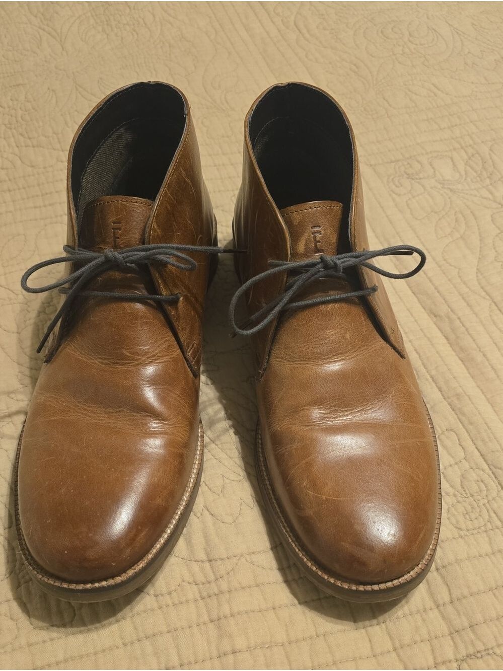CREVO Men's Brown Leather Chukka Boots Ankle Shoes Size 10M